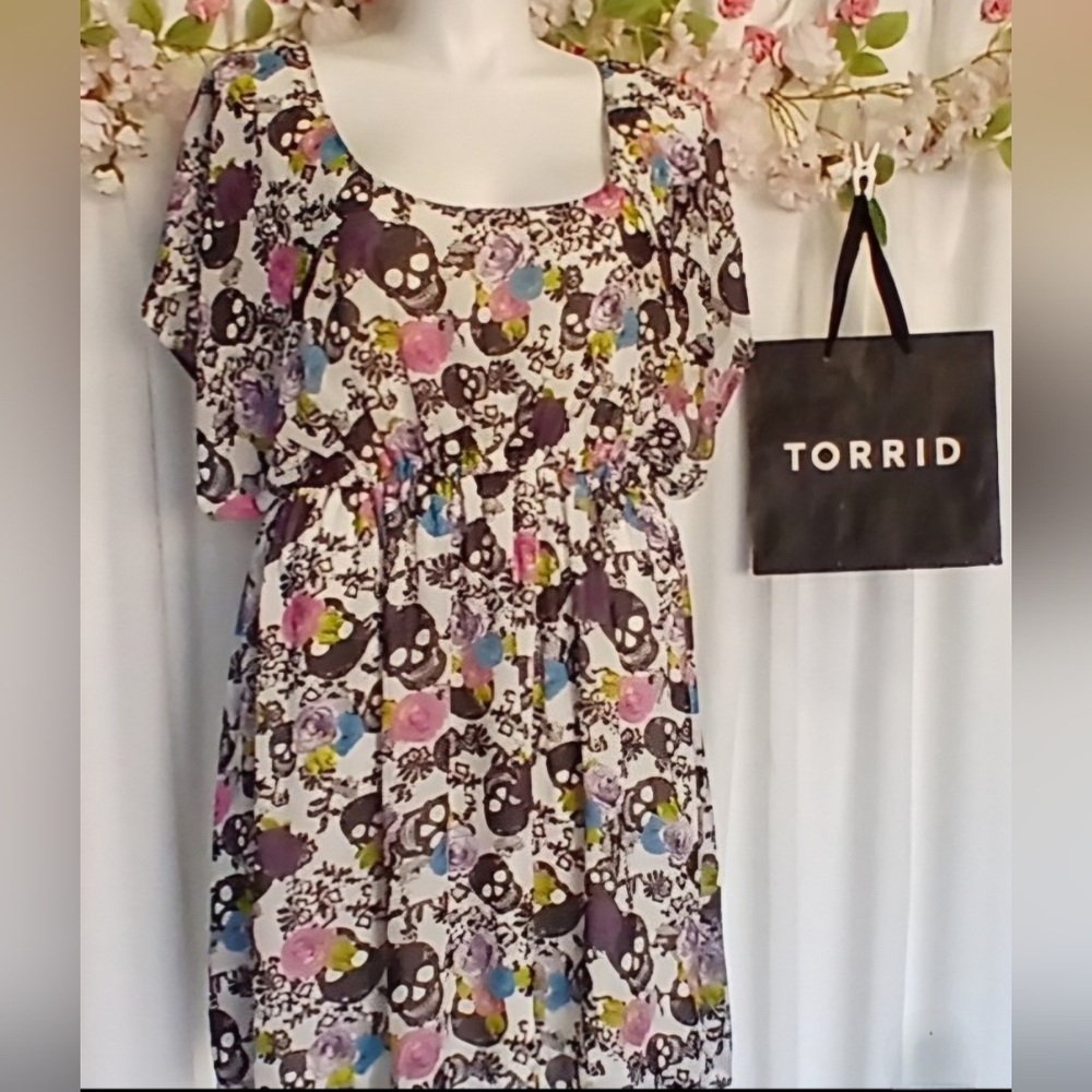 Torrid Multicolor Skull Print Mini Dress - Picture 11 of 11